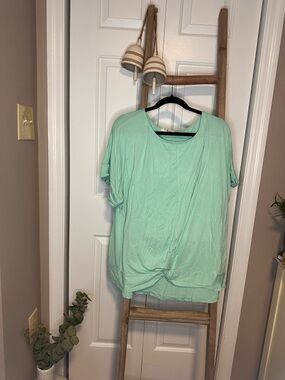 Chic Soul Mint Short Sleeve Twist-Front Tee